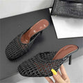 Hollow Out Breathable Mesh Weaving Women Slippers