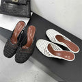 Hollow Out Breathable Mesh Weaving Women Slippers