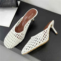 Hollow Out Breathable Mesh Weaving Women Slippers