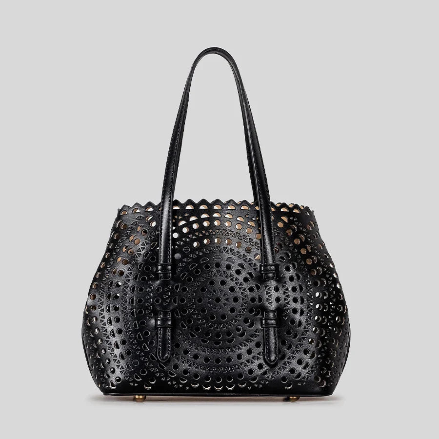 Hollow Small Tote Bag - Black