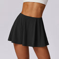 Ice-sensitive UV-proof Fake Two-piece High Waist Yoga Skirts - Advanced Black / L - Other