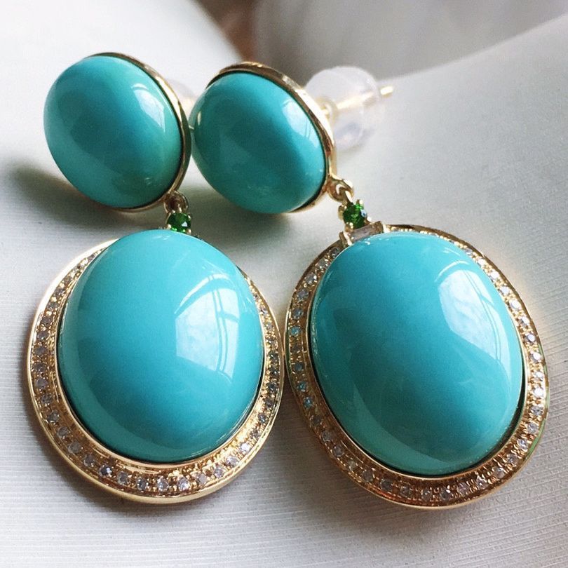 Imitation Turquoise Earrings Fashionable And Elegant - Ear Studs - electronic accessories