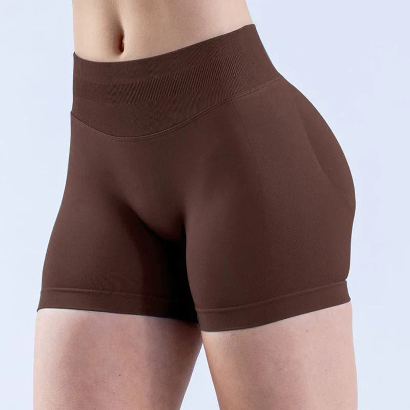 Impact Women Yoga Shorts High Waist - Dark Brown / XS