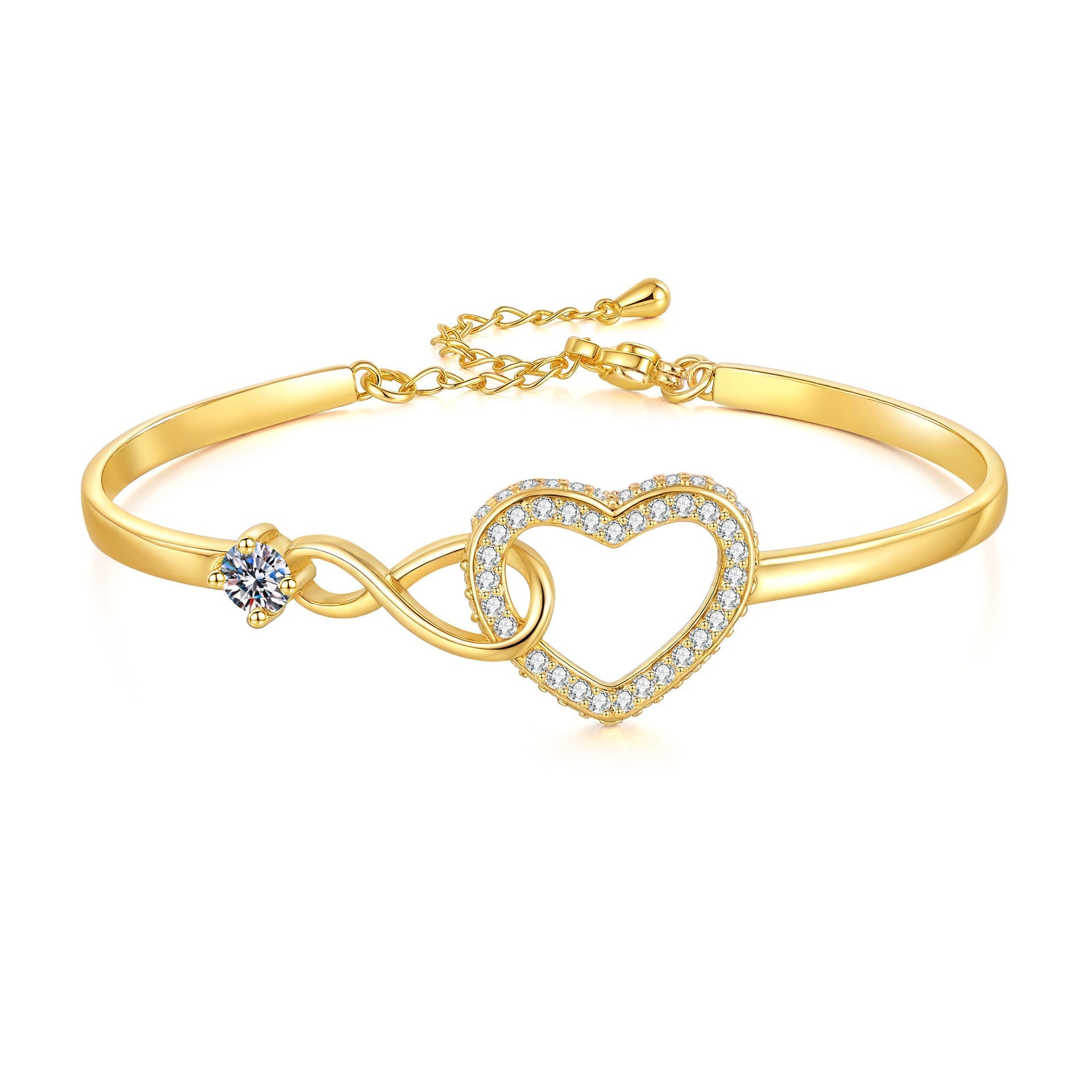 Infinite Symbol Hollow Love Bracelet Female - Yellow Gold - electronic accessories