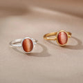 Ins Style Ring Oval Half Stone Open - 1 / Gold - electronic accessories