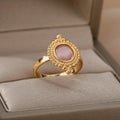 Ins Style Ring Oval Half Stone Open - electronic accessories