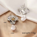 Ins Style Shaped Pearl Flower Earrings - E257 Silver Flowers - electronic accessories