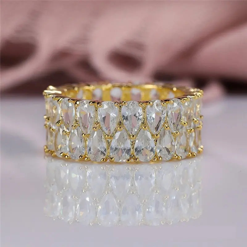 Irregular Gem With High Diamond And Full Ring - electronic accessories