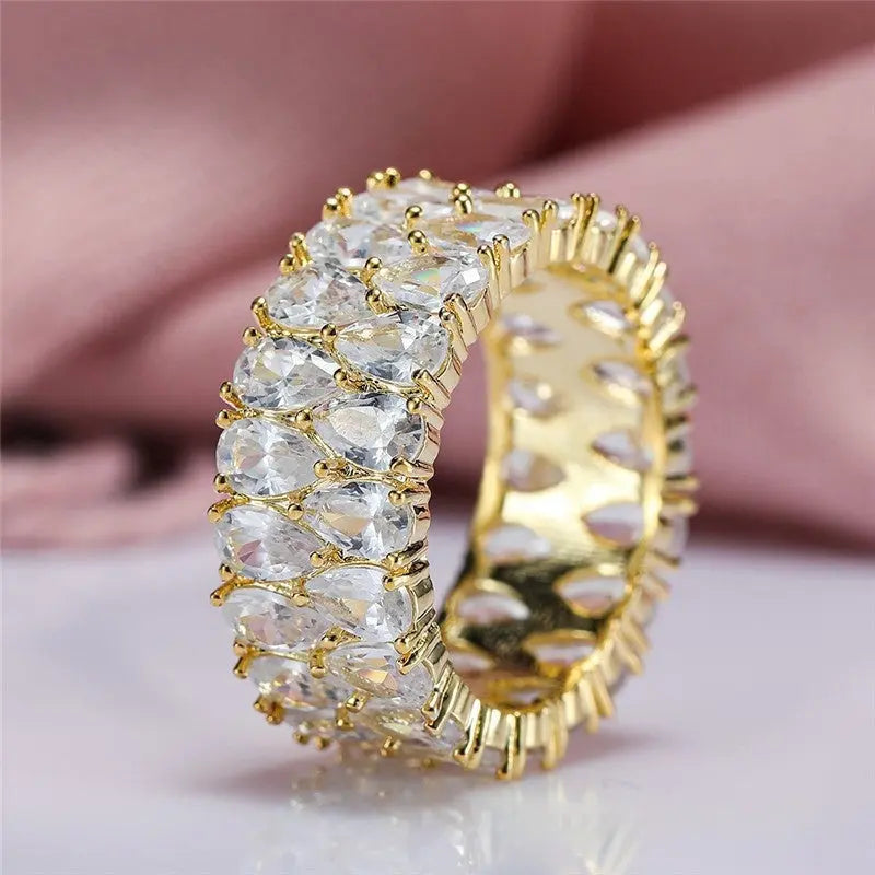 Irregular Gem With High Diamond And Full Ring - electronic accessories