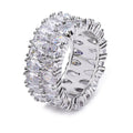 Irregular Gem With High Diamond And Full Ring - Silver / No 6 - electronic accessories