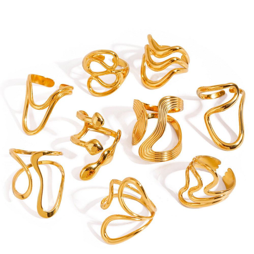 Irregular Line Simple Hollow Ring Personality All-match - electronic accessories