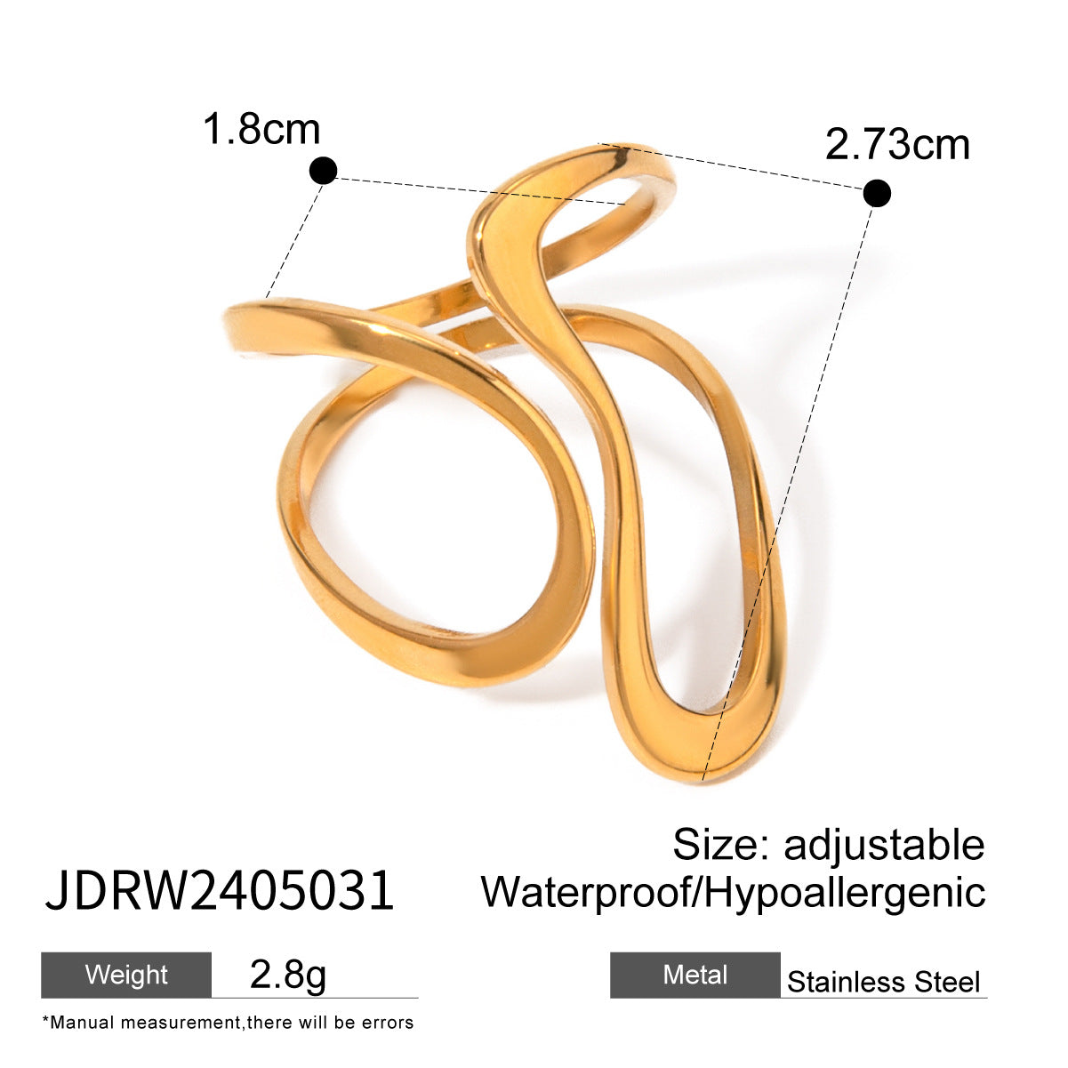 Irregular Line Simple Hollow Ring Personality All-match - JDRW2405031 - electronic accessories