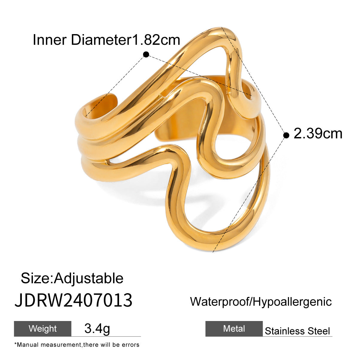 Irregular Line Simple Hollow Ring Personality All-match - JDRW2407013 - electronic accessories