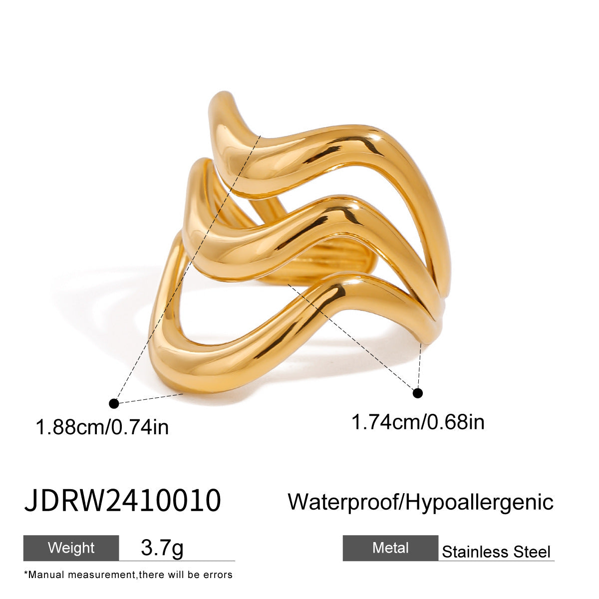Irregular Line Simple Hollow Ring Personality All-match - JDRW2410010 - electronic accessories