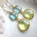 Irregular Resin Blue Vintage Green Earrings - Picture Color - electronic accessories