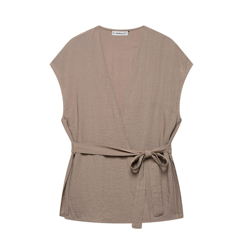 Kimono Vest Bell-bottom Pants Suit - Other