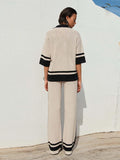 Knit Striped Pant Set Women