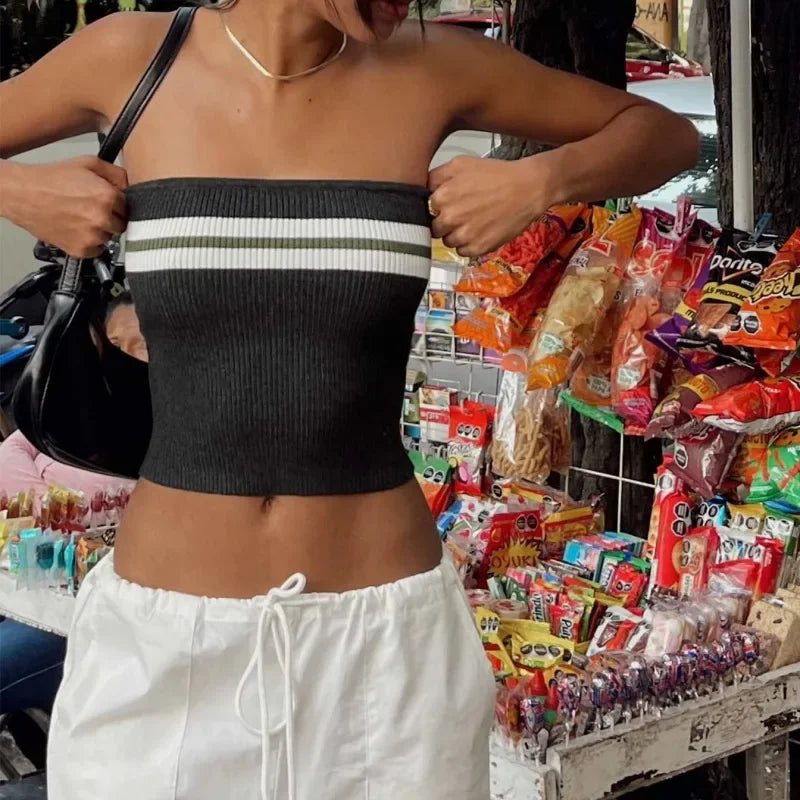 Knitted Chest Wrap Top Women’s - Black SY2013 / S