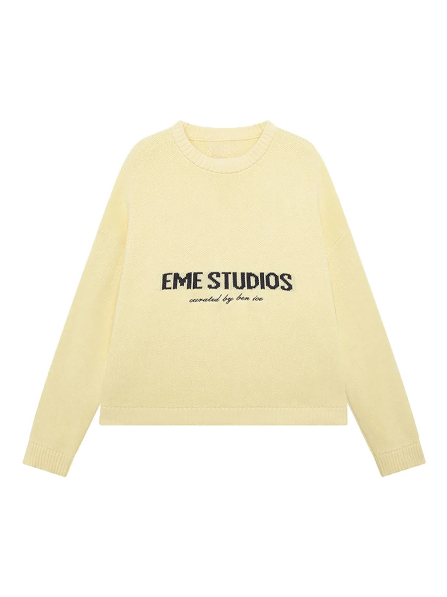 Knitted Sweater Autumn and Winter Women - Yellow / M