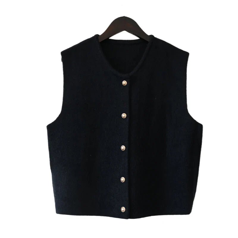 Knitted Vests Women - black / L