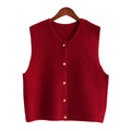 Knitted Vests Women - red / S