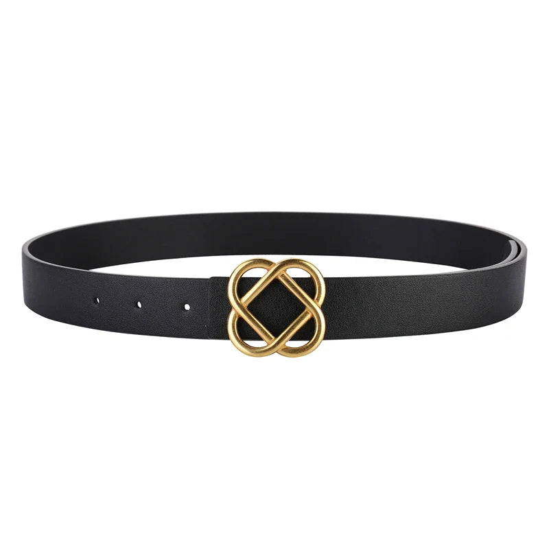Knot Buckle Women Belt - Black / 100cm / CHINA