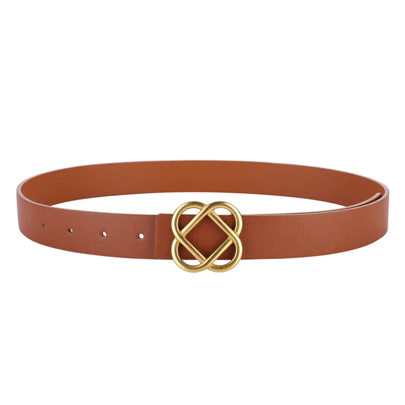 Knot Buckle Women Belt - Brown / 100cm / CHINA