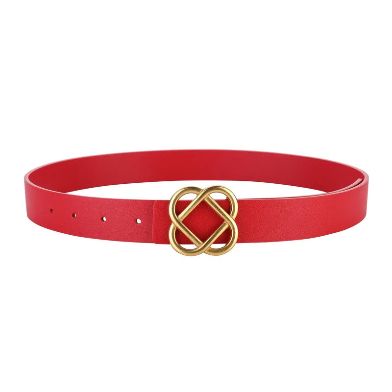 Knot Buckle Women Belt - Red / 100cm / CHINA