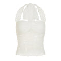 Lace Patchwork Camisoles Backless Transparent - L / Ivory / CHINA - Other
