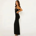 Lace Trim Backless Dress for Women - Other