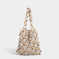 Ladies Summer Beaded Woven Bag Bucket - Beige