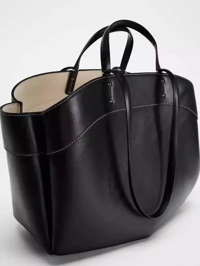 Large Capacity Tote Bag Underarm Pouch Pu Leather Shoulder - size 47 32 16