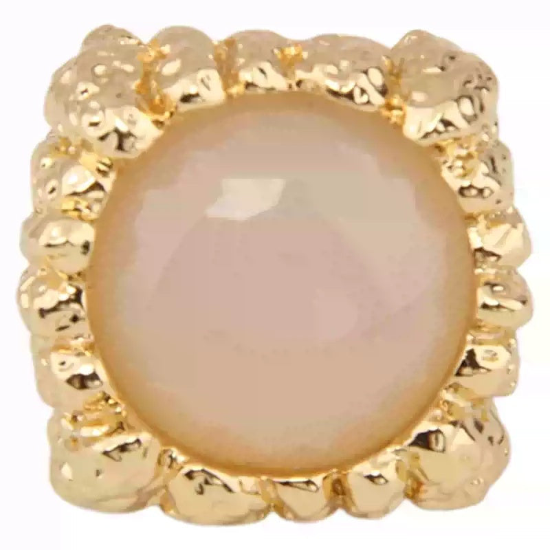 Large Resin Gemstone Open Ring Female Mid-ancient Wide Version Gold - electronic accessories