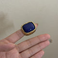 Large Square Resin Open Ring - Blue - electronic accessories