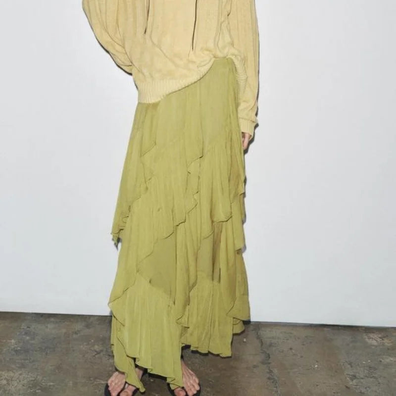 Layered Mid-length All-match Skirt