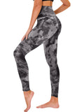 Leggings - Cropped High-rise Print Black Tie-dye - Other
