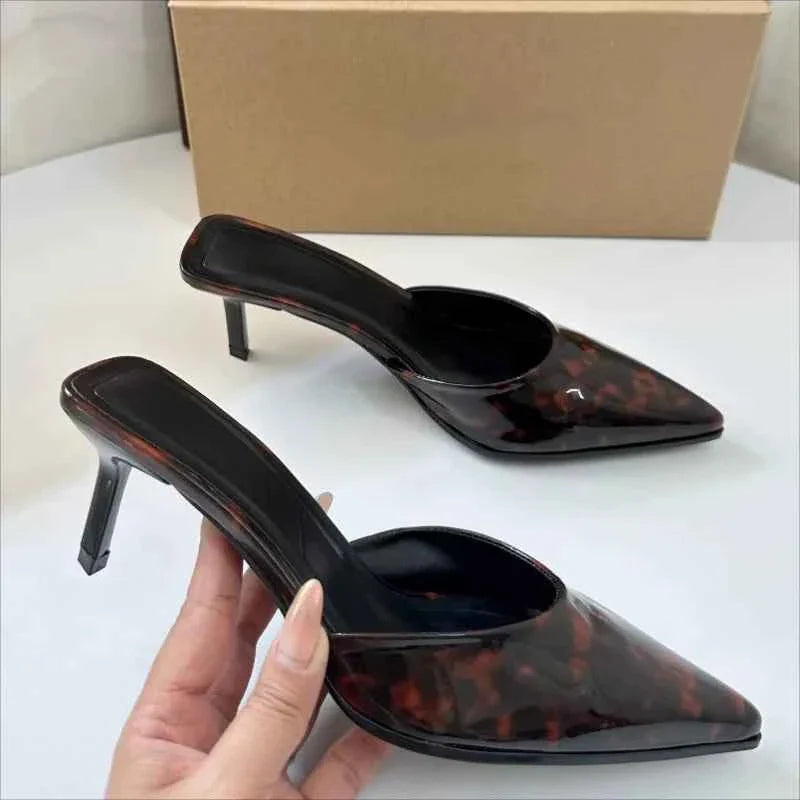 Leopard Print Women High Heels Sandals