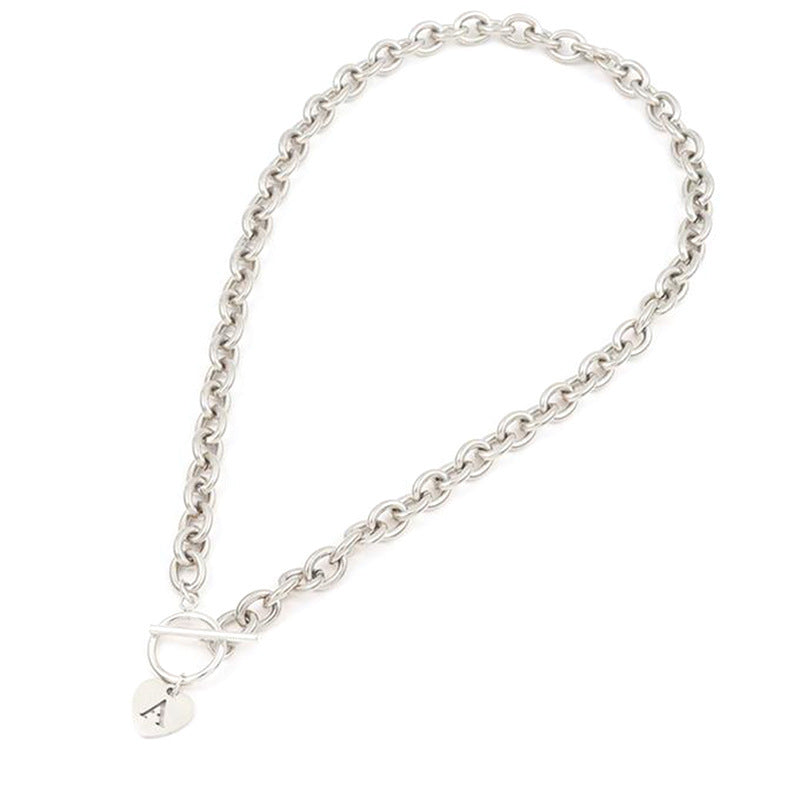 Letter Necklace Stainless Steel Heart Pendant - Silver / A - electronic accessories