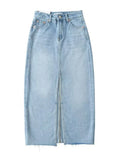Long Denim Skirts For Women - Blue / M