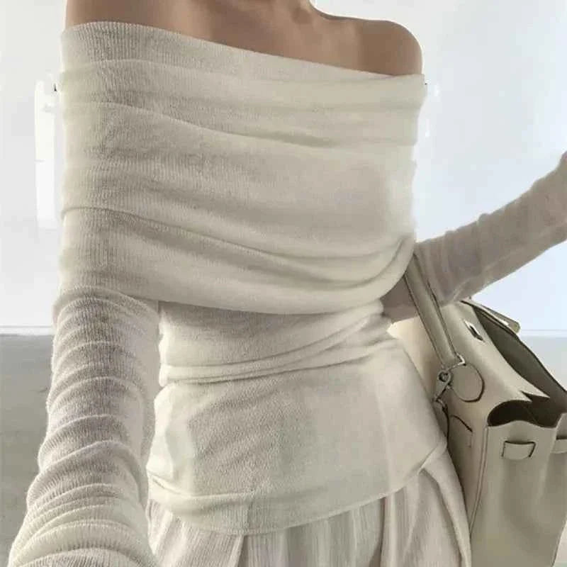 Long Sleeve Off-shoulder Women Sweater