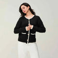 Long Sleeve Round Neck Button Down Sweater Knitted