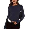 Long Sleeve T-Shirts For Women - Navy / XL