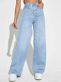 Loose Denim Wide Leg Jeans - Other