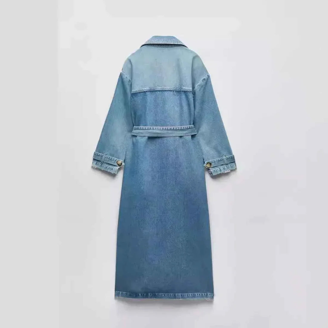 Loose Double-Breasted Denim Style Coat