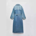 Loose Double-Breasted Denim Style Coat