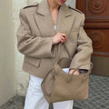 Loose Short Blend fiber Coat For Women