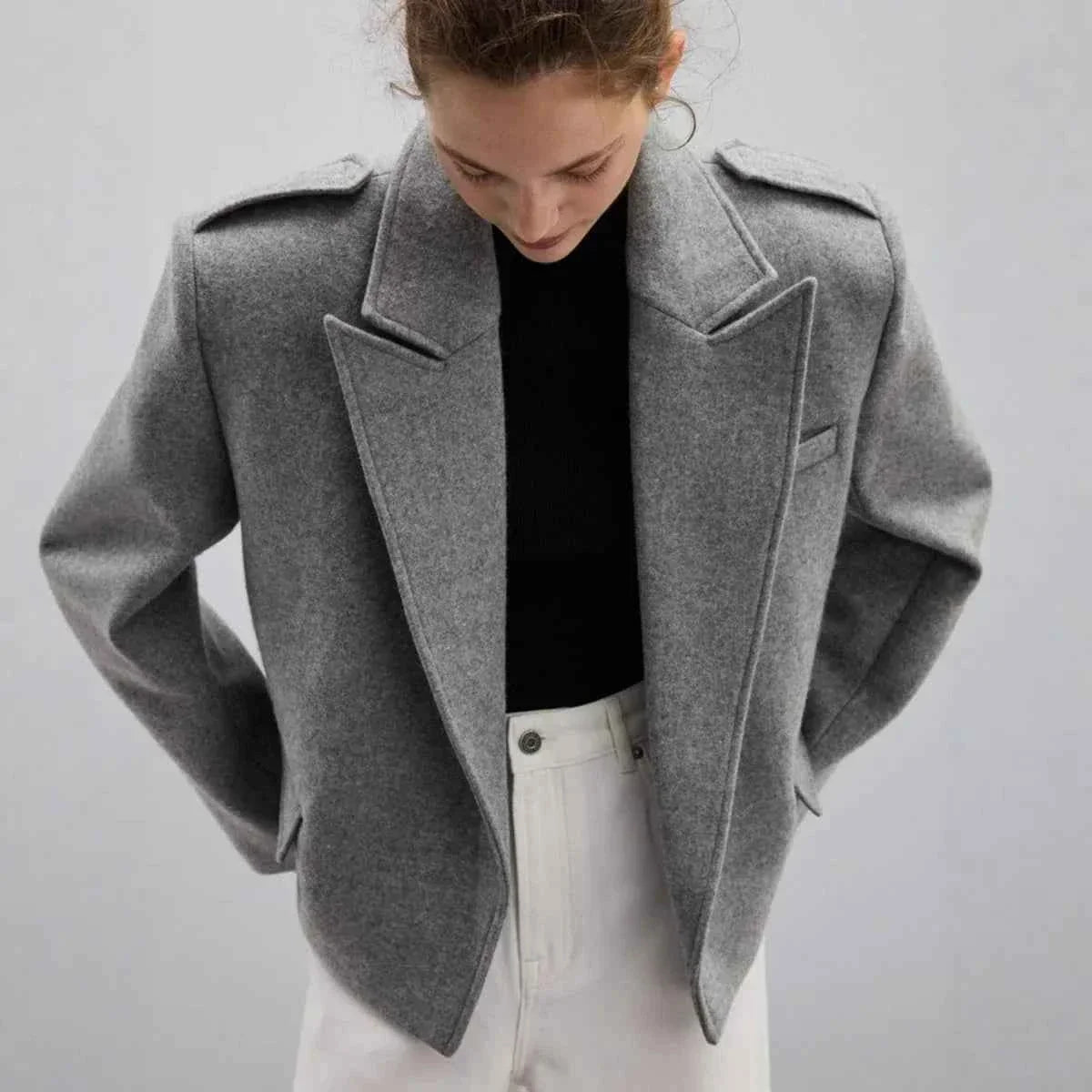 Loose Short Blend fiber Coat For Women