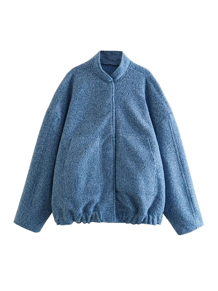 Loose Women Vintage Black Tweed Jacket - khaki / M / CHINA