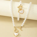 Love Pearl OT Buckle Necklace Bracelet Set - XL084 - electronic accessories