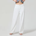 Low Waist Zipper Button Closure Bow Loose Trousers Women